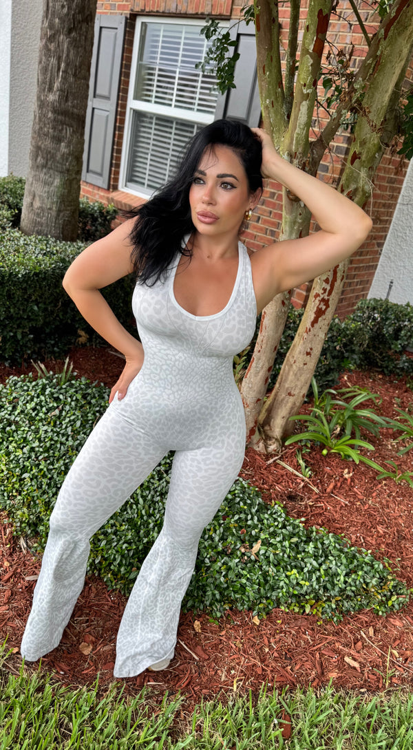 White Cheetah Brazilian Jumpsuit