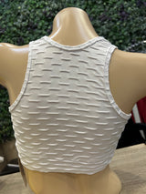 Textured White Brazilian Top